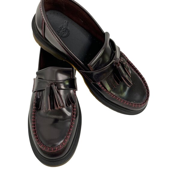 Dr. Martens Adrian Tassel Loafers Size 7 M US 8 L US Burgundy Y10666 Unisex - Picture 7 of 12
